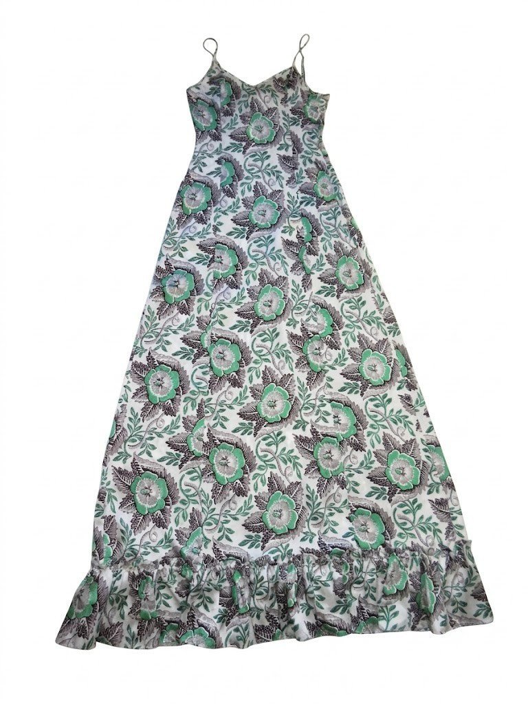 Nwt The Vampire's Wife Harmonizer Maxi Green Wild Poppy Vine Silk Dress 6 / Us 2 — image 5 of 8